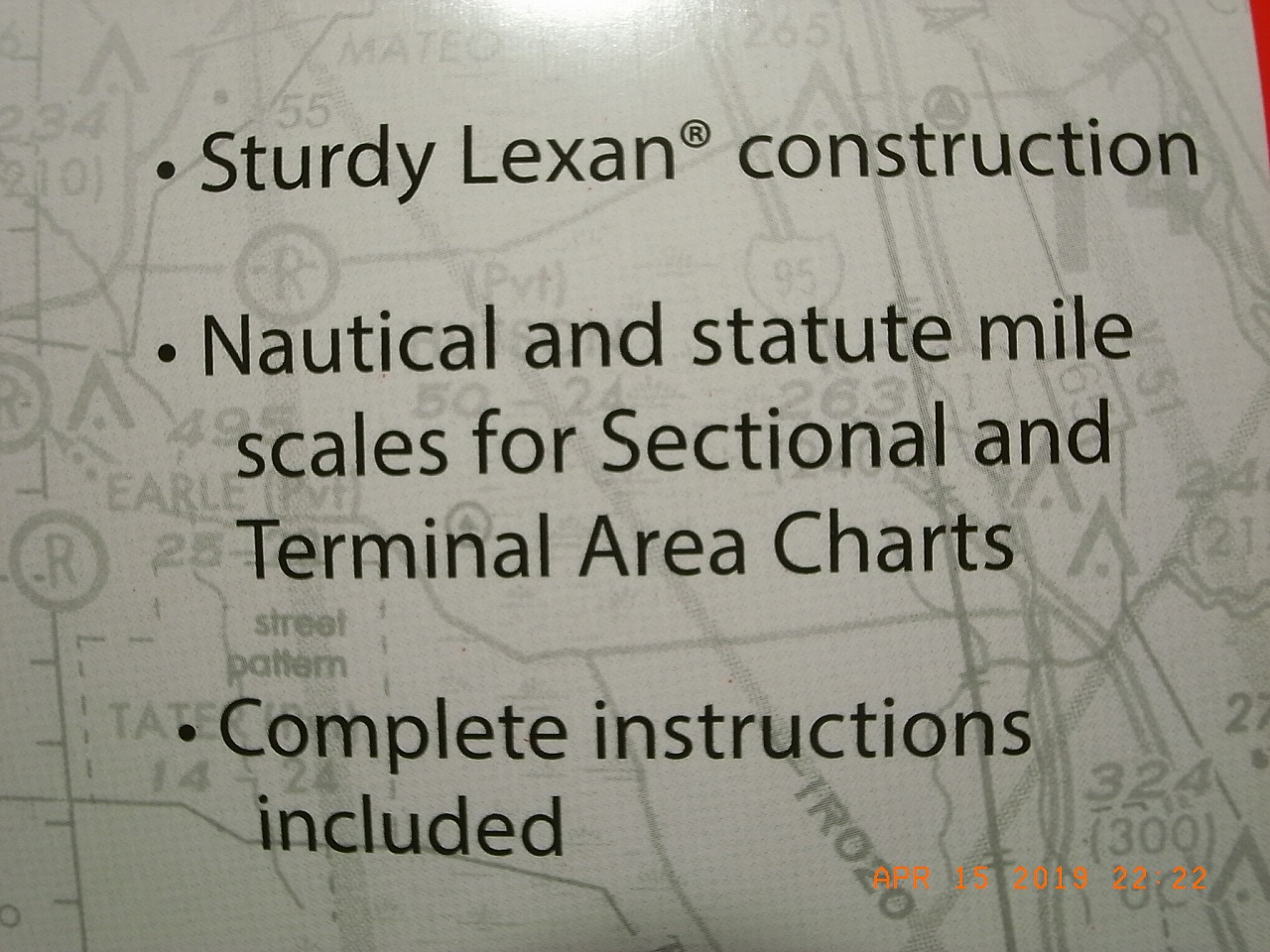 ・頑丈なレキサン（ポリカーボネート）製 ・海里と国際マイルのスケールがSEC・TACそれぞれに印字されています。 ・取扱説明書付き